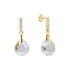Silver earrings "Calathea (Crystal Shimmer)" with Swarovski™ crystals